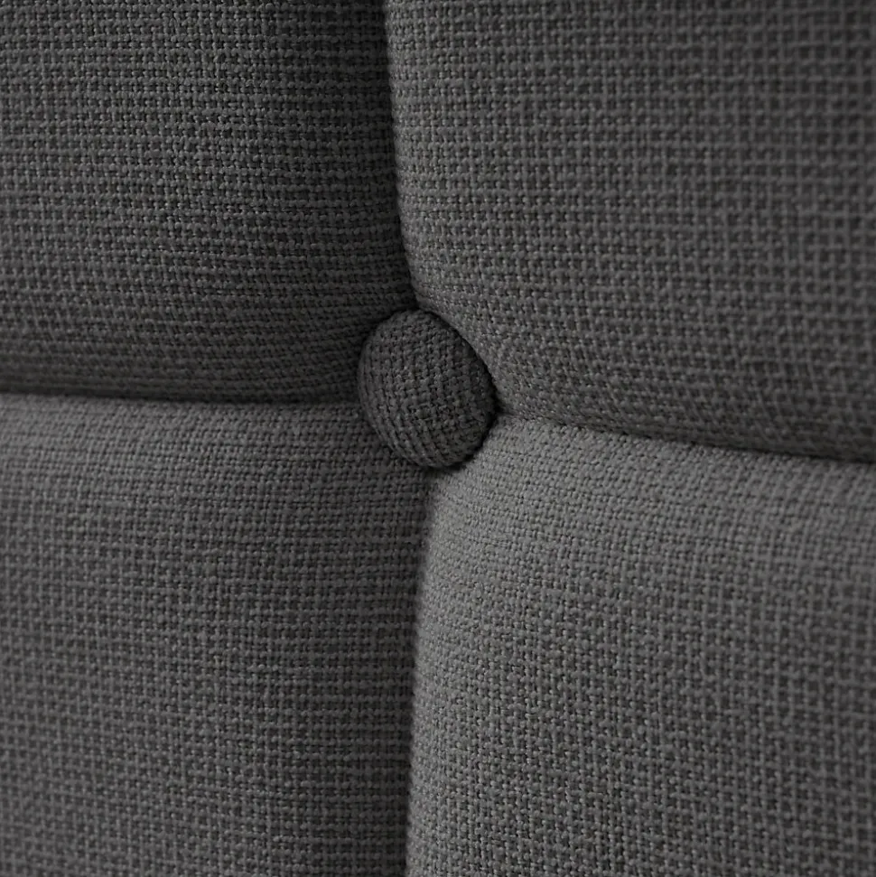 Lit avec rangement 140 x 200 cm - Lit Double avec 4 Tiroirs et LED - Lin Bois Métal - Sans Matelas - Gris