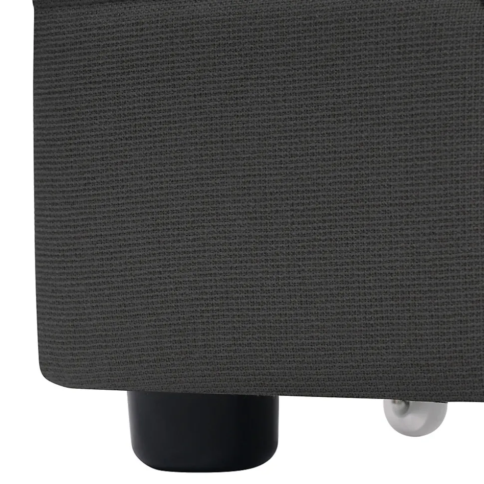 Lit avec rangement 140 x 200 cm - Lit Double avec 4 Tiroirs et LED - Lin Bois Métal - Sans Matelas - Gris