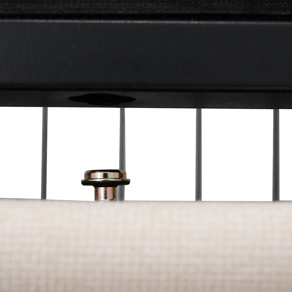 Lit avec rangement 90 x 200 cm - Lit Simple avec Ports USB et Matelas - Lin Bois Métal - avec Matelas - Beige