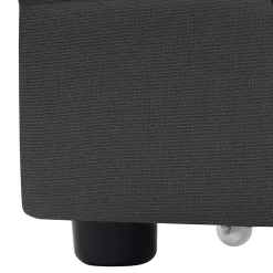 Lit avec rangement 160 x 200 cm - Lit Double avec Ports USB et LED - Lin Bois Métal - Sans Matelas - Gris