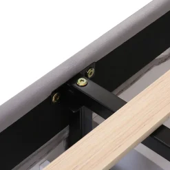 Lit avec rangement 160x200 cm - Lit Double Capitonné avec 4 Tiroirs - Velours - Sans Matelas - Gris