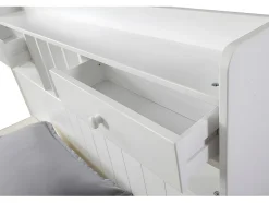 Lit avec rangements 140 x 190 cm - Blanc - MEDERICK