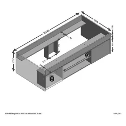 Lit avec rangements Carlo 90x200