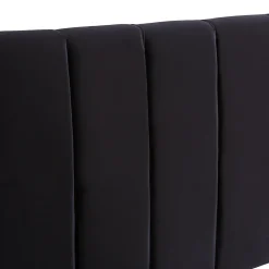 Lit avec Rangements 160x200, Lit Double Capitonné en Velours Noir avec 2 Tiroirs