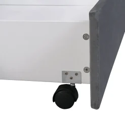 Lit avec Rangements 140x200, Lit Double Capitonné avec 2 Tiroirs, Velours Gris