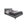 Lit avec sommier THOMAS 160x200 en simili cuir, coloris gris 215 x 99,5 x 165 cm