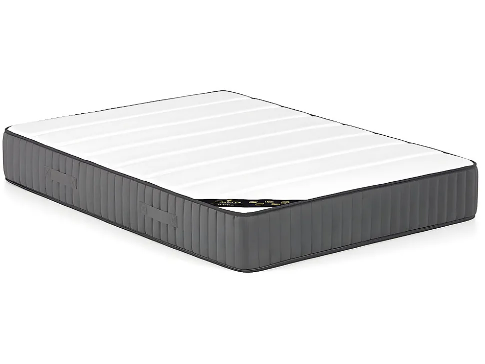 Lit avec tiroirs 140 x 190 cm - Tissu velours - Beige + Matelas - LEOPOLD