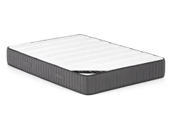 Lit avec tiroirs 160 x 200 cm - Tissu - Beige + Matelas - LEOPOLD