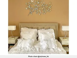 Lit avec tiroirs 140 x 190 cm - Tissu velours - Beige - LEOPOLD