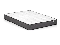 Lit avec tiroirs 160 x 200 cm - Tissu - Gris clair + Matelas - INASTO