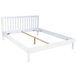 Lit avec tête à barreaux PARKER 160 x 200 cm / Blanc