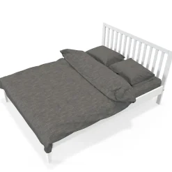 Lit avec tête à barreaux PARKER 160 x 200 cm / Blanc