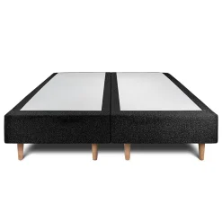 Lit avec tête de lit bouclette et sommier tapissier - Lit en bois massif