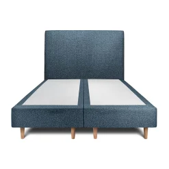 Lit avec tête de lit bouclette et sommier tapissier - Lit en bois massif