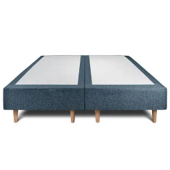 Lit avec tête de lit bouclette et sommier tapissier - Lit en bois massif