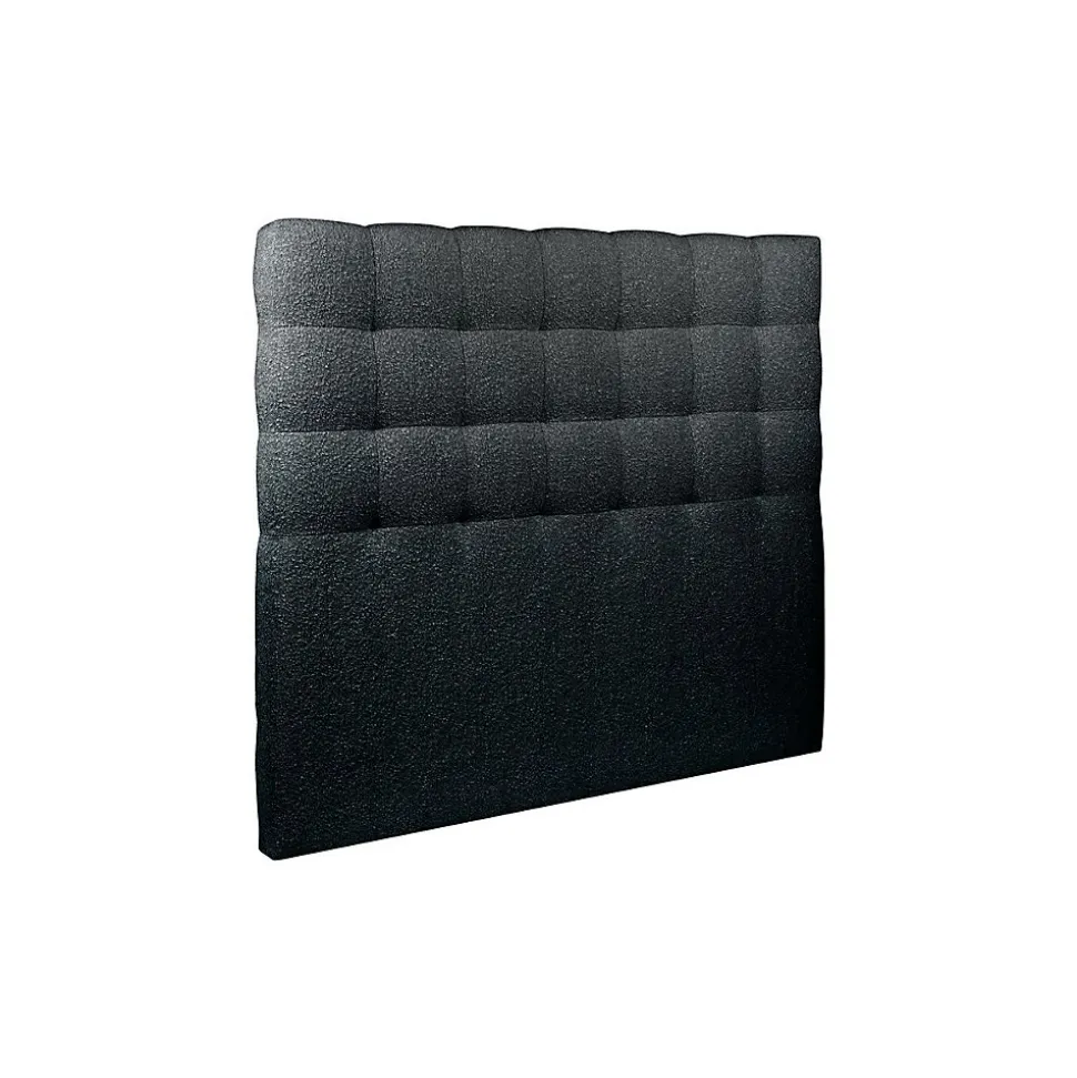 Lit avec tête de lit capitonnée et sommier tapissier - Lit en bois massif