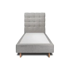 Lit avec tête de lit capitonnée et sommier tapissier - Lit en bois massif