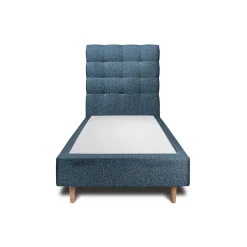 Lit avec tête de lit capitonnée et sommier tapissier - Lit en bois massif