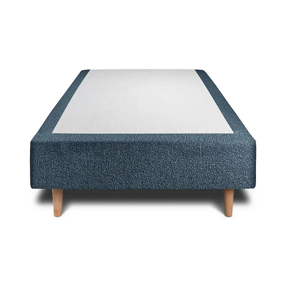 Lit avec tête de lit capitonnée et sommier tapissier - Lit en bois massif