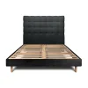 Lit avec tête de lit capitonnée et sommier kit - Lit en bois massif