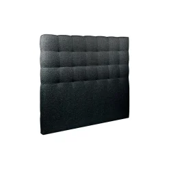 Lit avec tête de lit capitonnée et sommier kit - Lit en bois massif