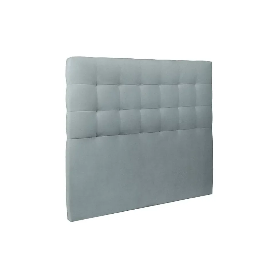 Lit avec tête de lit capitonnée velours et sommier - Lit en bois massif