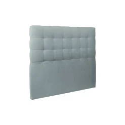 Lit avec tête de lit capitonnée velours et sommier - Lit en bois massif