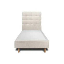 Lit avec tête de lit capitonnée et sommier tapissier - Lit en bois massif