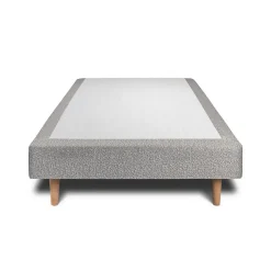 Lit avec tête de lit capitonnée et sommier tapissier - Lit en bois massif