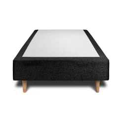 Lit avec tête de lit capitonnée et sommier tapissier - Lit en bois massif