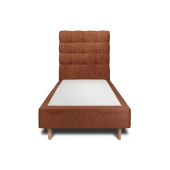 Lit avec tête de lit capitonnée et sommier tapissier - Lit en bois massif