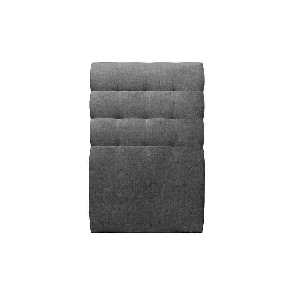 Lit avec tête de lit capitonnée tissu et sommier tapissier - Lit en bois massif