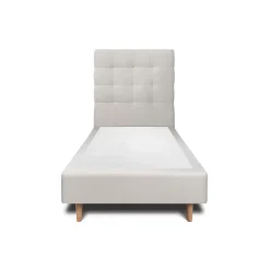 Lit avec tête de lit capitonnée velours et sommier - Lit en bois massif