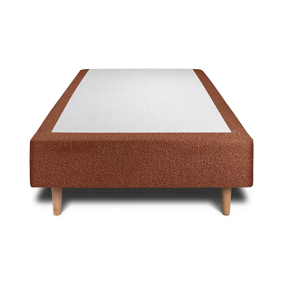 Lit avec tête de lit capitonnée et sommier tapissier - Lit en bois massif