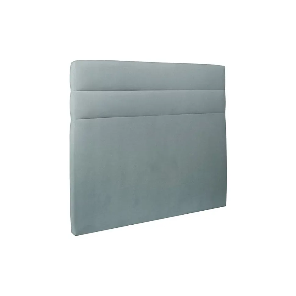 Lit avec tête de lit lignes velours et sommier kit - Lit en bois massif