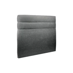 Lit avec tête de lit lignes tissu et sommier tapissier - Lit en bois massif