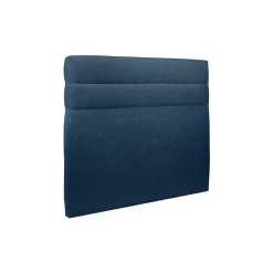 Lit avec tête de lit lignes tissu et sommier tapissier - Lit en bois massif