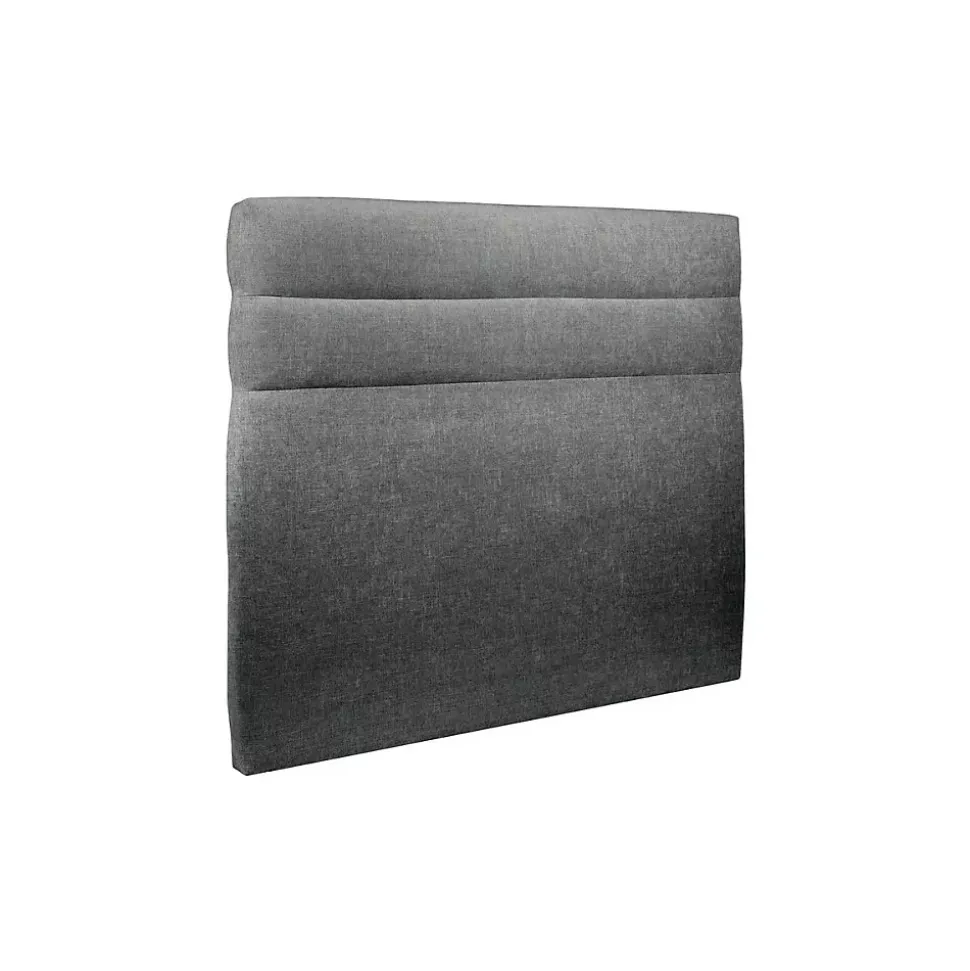 Lit avec tête de lit lignes tissu et sommier kit - Lit en bois massif