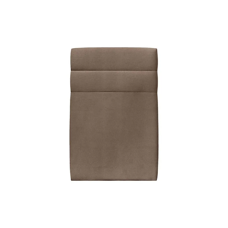 Lit avec tête de lit lignes velours et sommier tapissier - Lit en bois massif