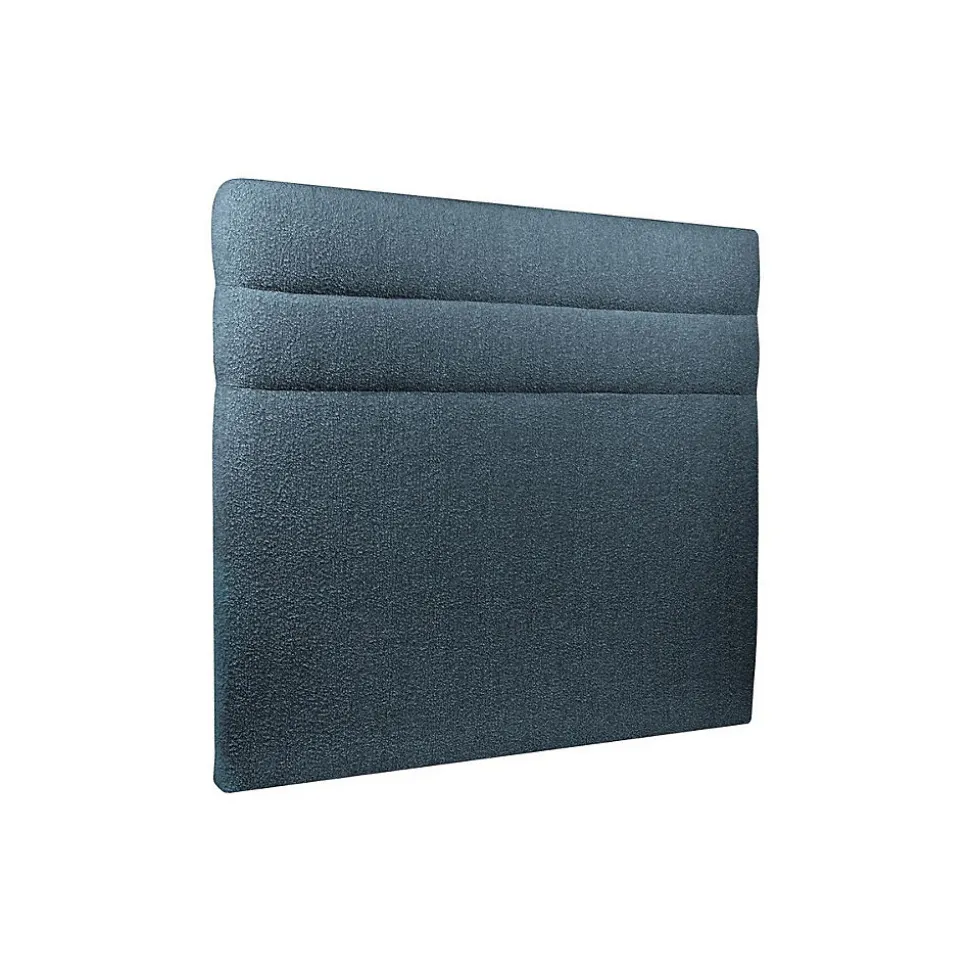 Lit avec tête de lit lignes bouclette et sommier tapissier - Lit en bois massif