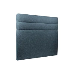 Lit avec tête de lit lignes bouclette et sommier tapissier - Lit en bois massif