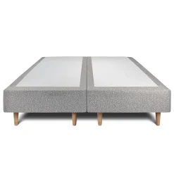 Lit avec tête de lit lignes bouclette et sommier tapissier - Lit en bois massif