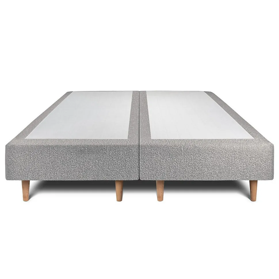 Lit avec tête de lit lignes bouclette et sommier tapissier - Lit en bois massif