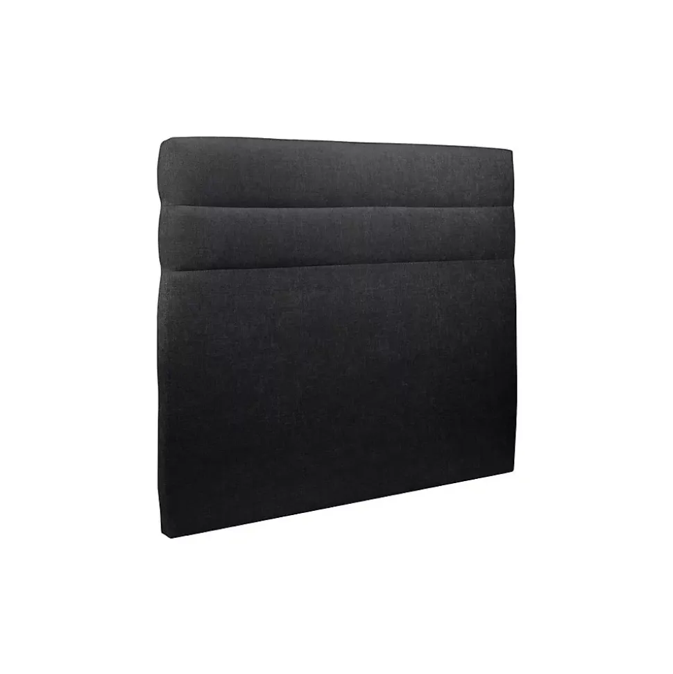 Lit avec tête de lit lignes tissu et sommier kit - Lit en bois massif