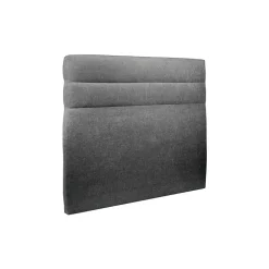 Lit avec tête de lit lignes tissu et sommier tapissier - Lit en bois massif