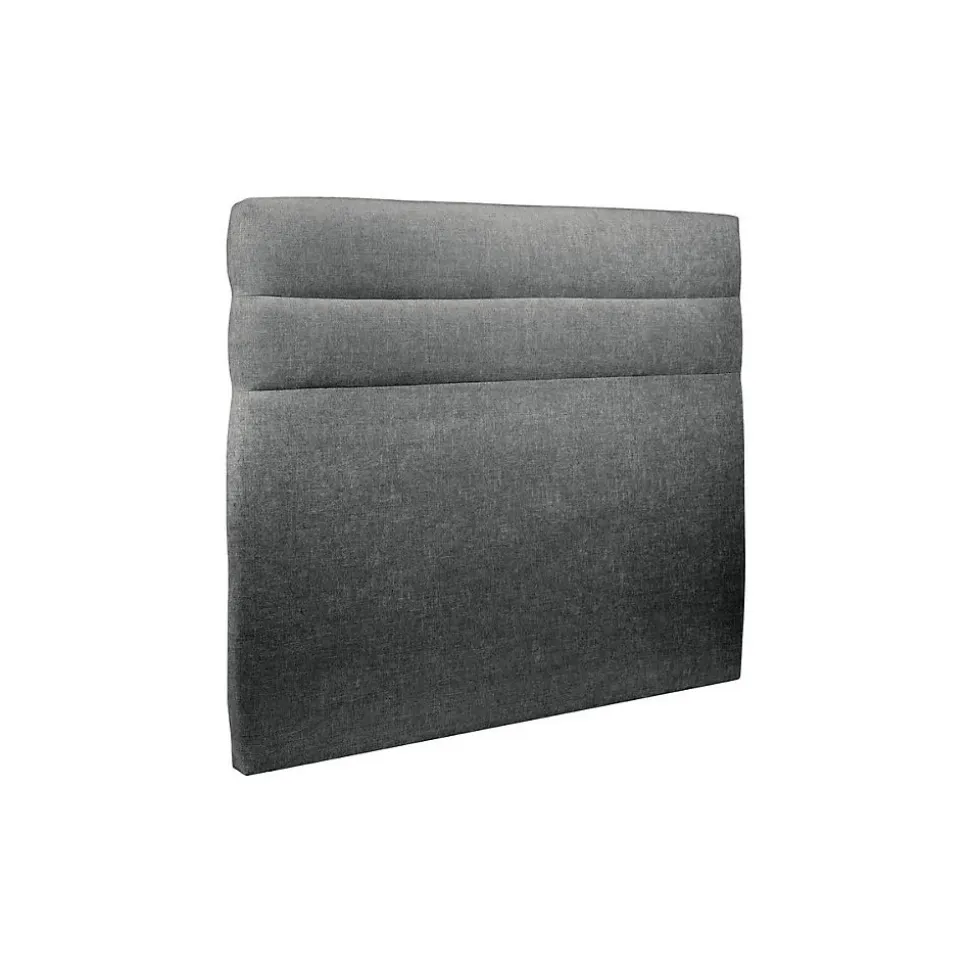 Lit avec tête de lit lignes tissu et sommier kit - Lit en bois massif