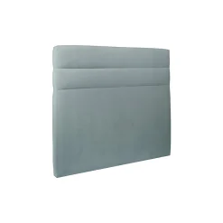 Lit avec tête de lit lignes velours et sommier kit - Lit en bois massif