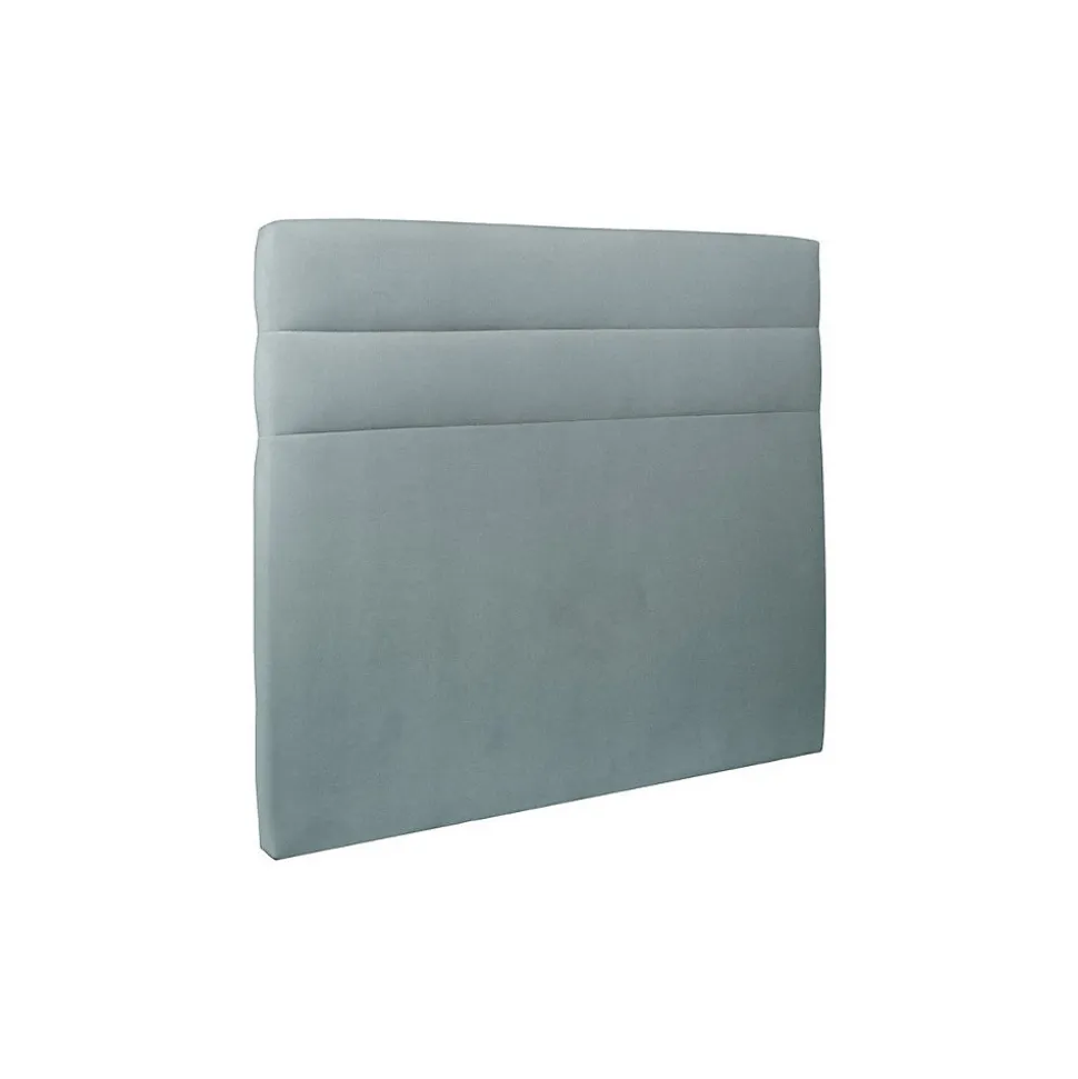 Lit avec tête de lit lignes velours et sommier kit - Lit en bois massif