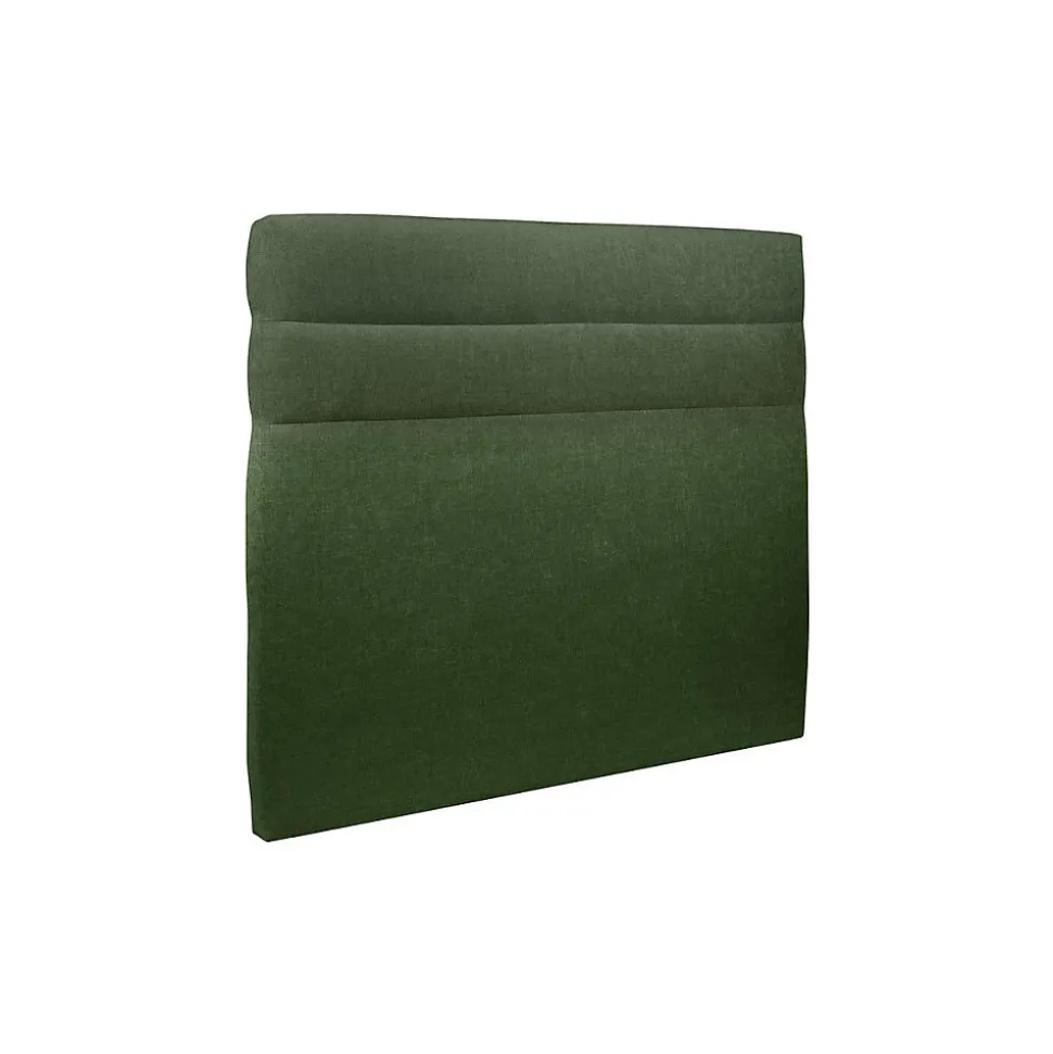 Lit avec tête de lit lignes tissu et sommier kit - Lit en bois massif