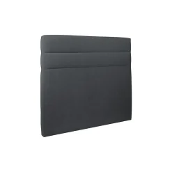 Lit avec tête de lit lignes velours et sommier tapissier - Lit en bois massif